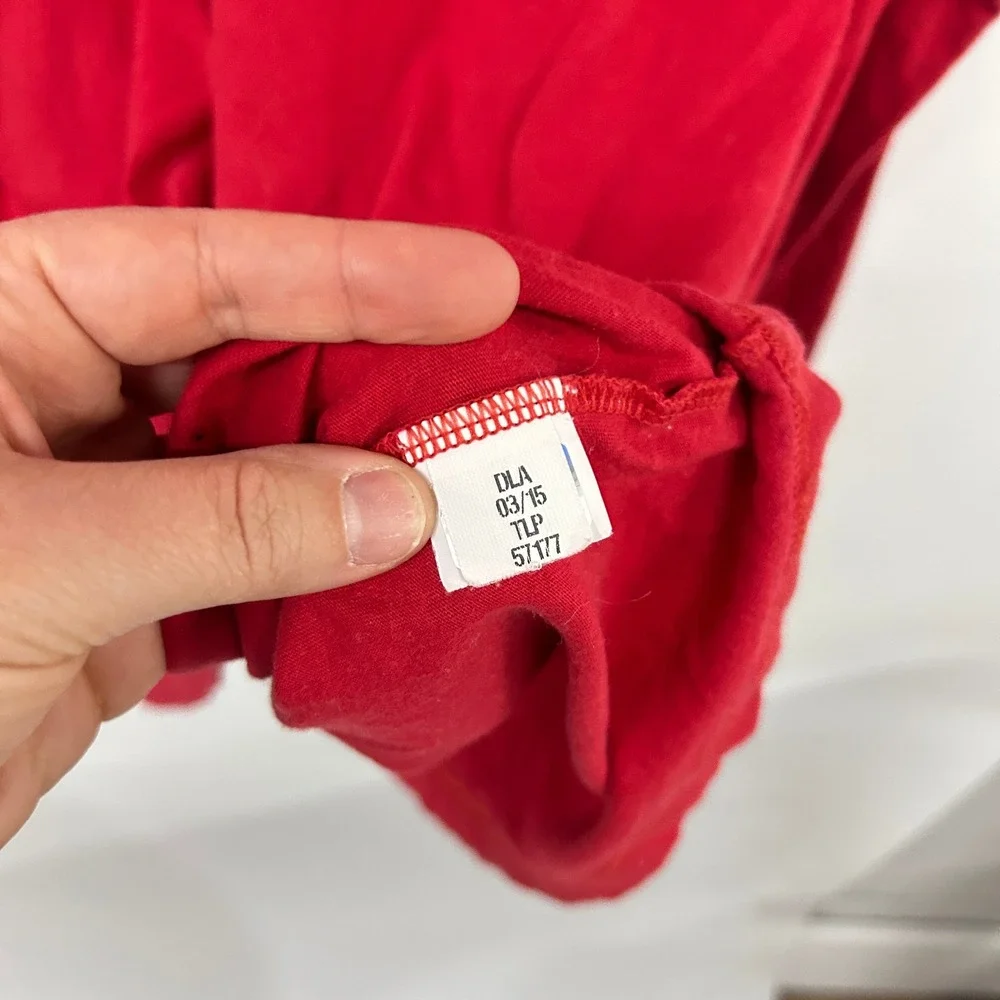 The North Face Long‎ Sleeve Big Logo Graphic Tee XXXL Red Gorpcore Streetwear